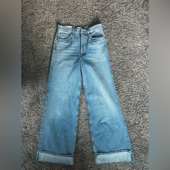 Agolde Sky Blue Flare Jeans - Picture 3 of 5